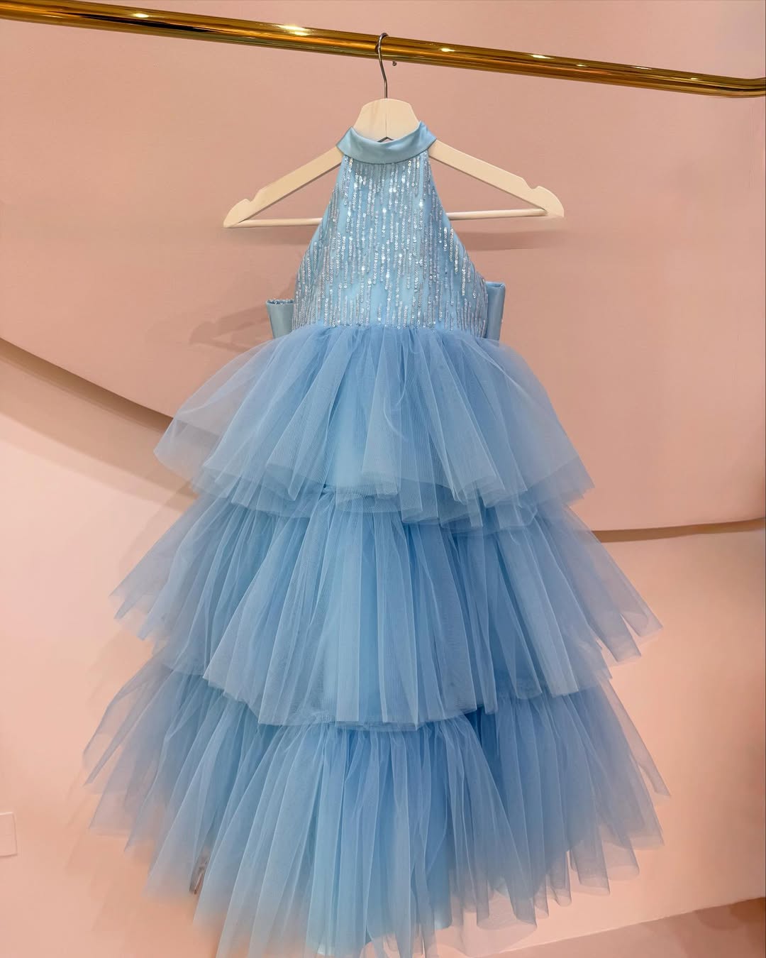 Sparkle Halter Neck Tulle Ball Gown
