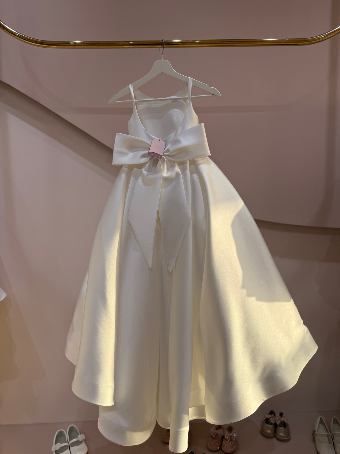 Classic Bow Back Satin Maxi Dress