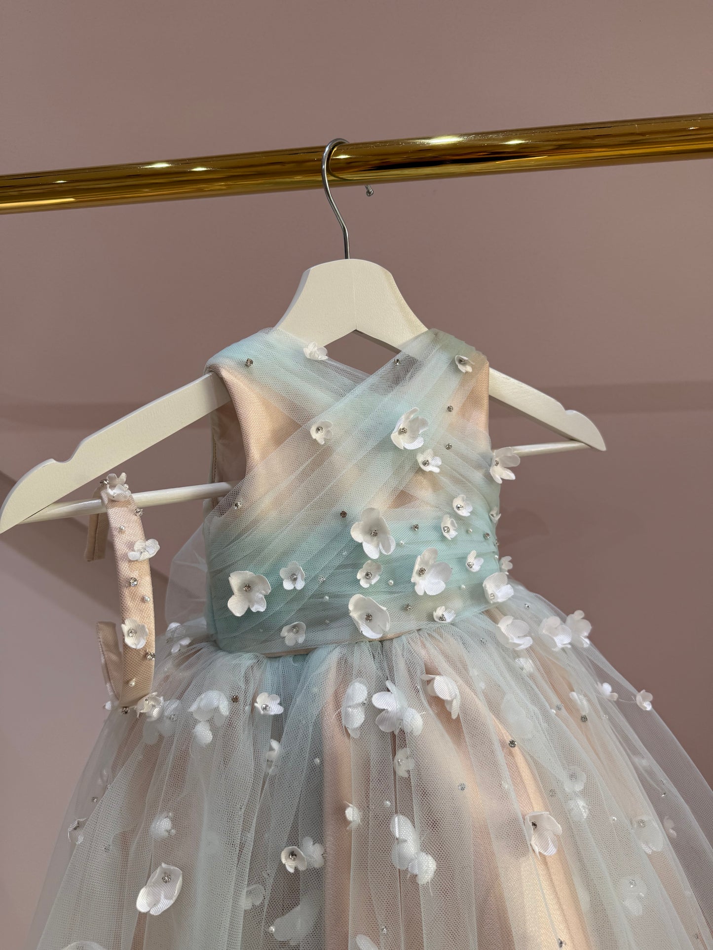 Aurora Ombre Floral Tulle Maxi Dress