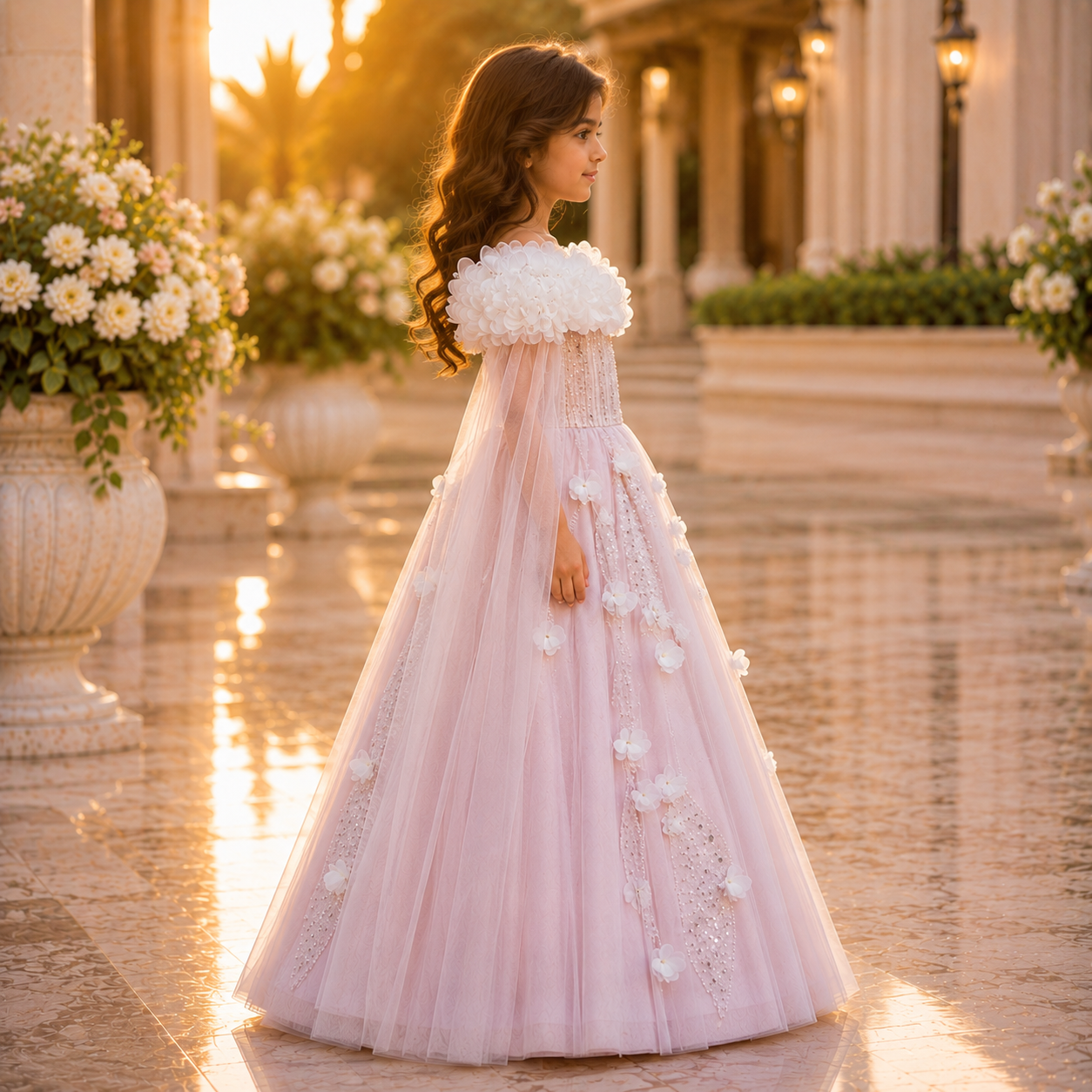 Petal Storm Sequin Maxi Gown