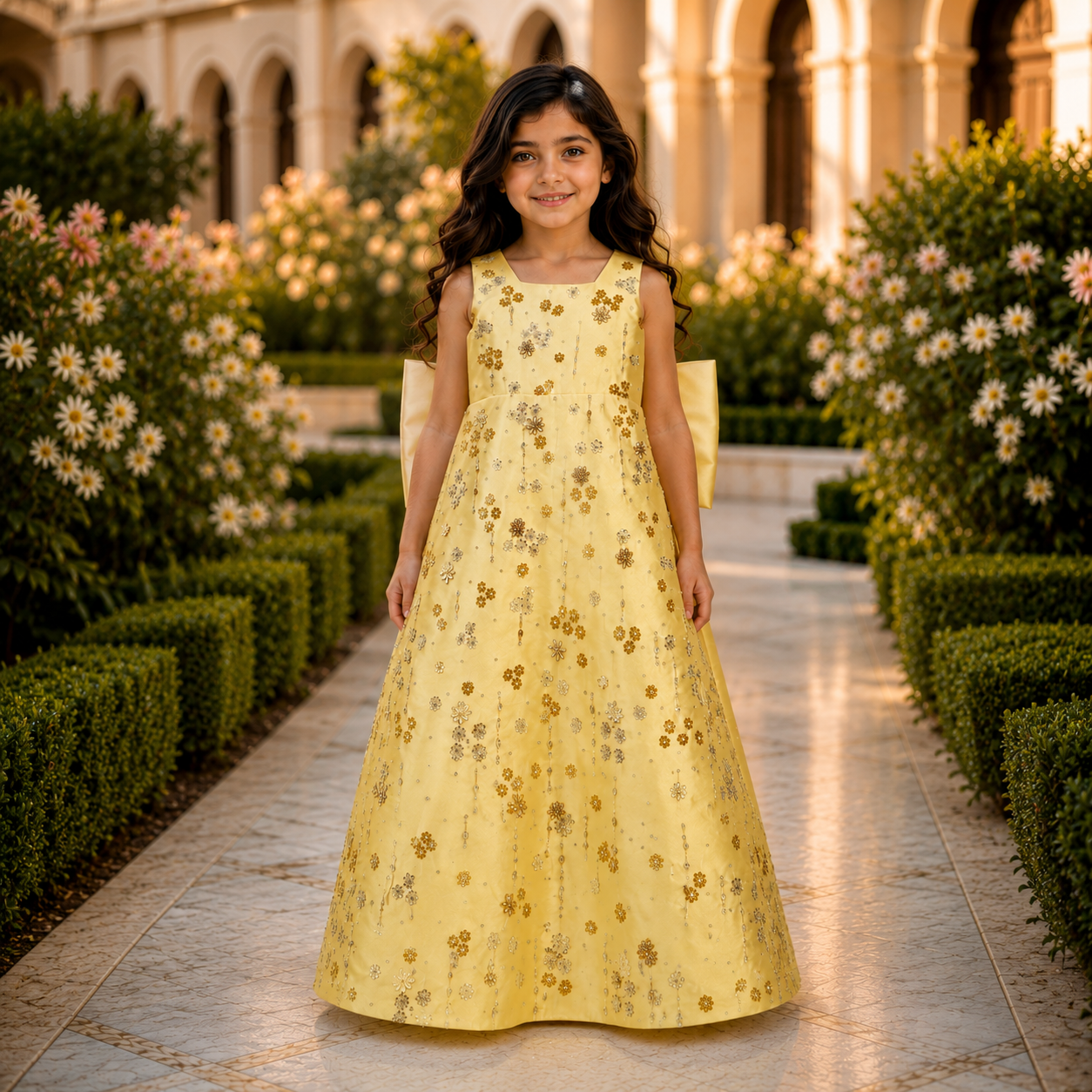 Daisy Jewel Satin Dress