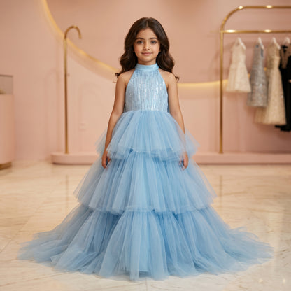 Sparkle Halter Neck Tulle Ball Gown