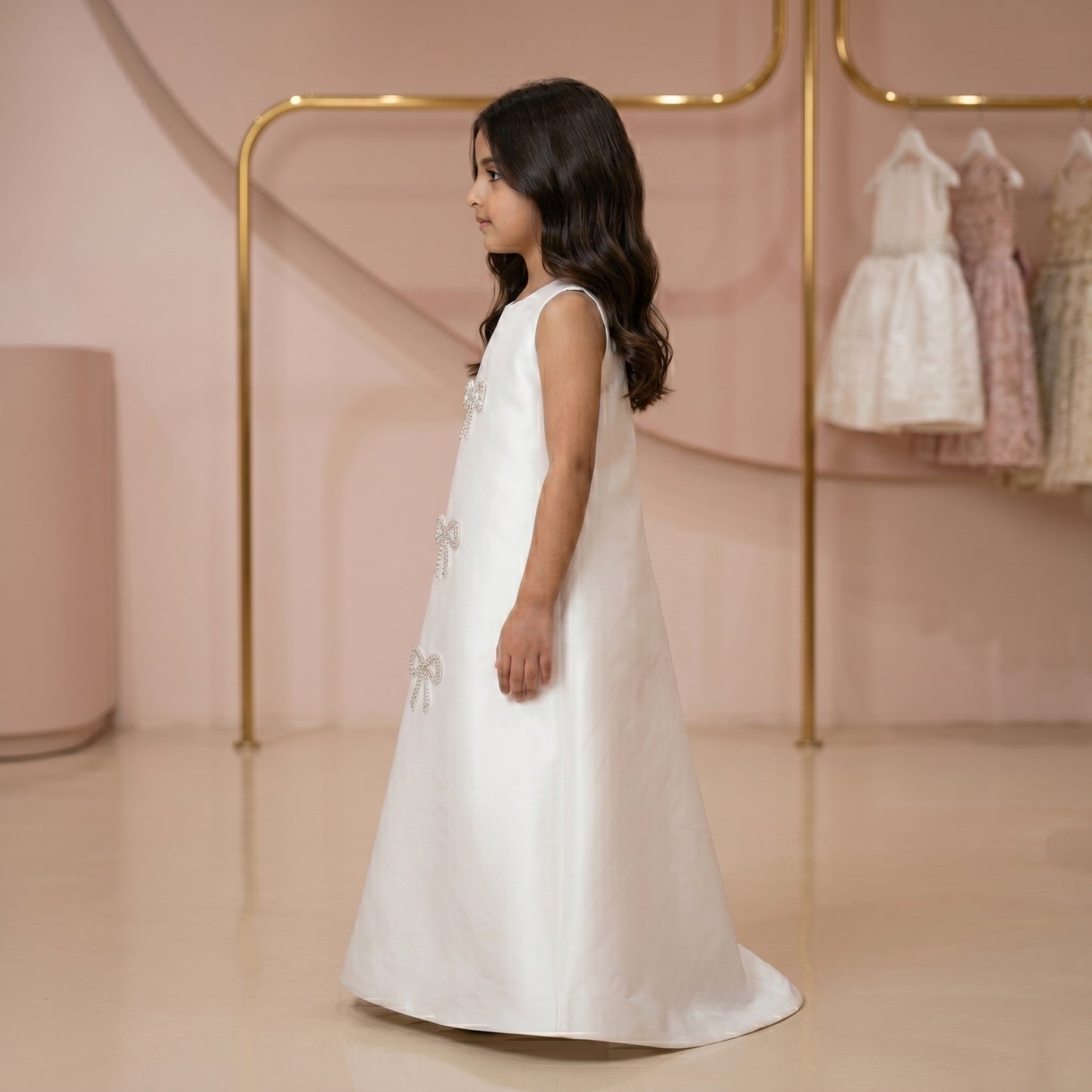 Classic Pearl Bow Ceremony Dress