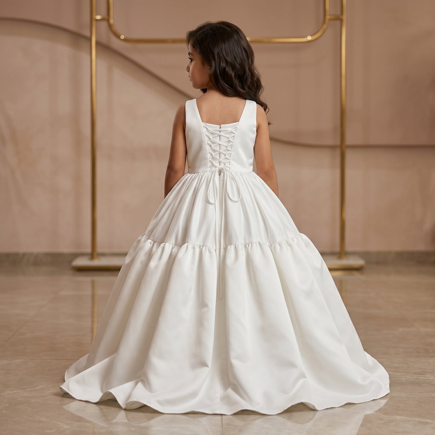 White Satin Corset Puff Ball