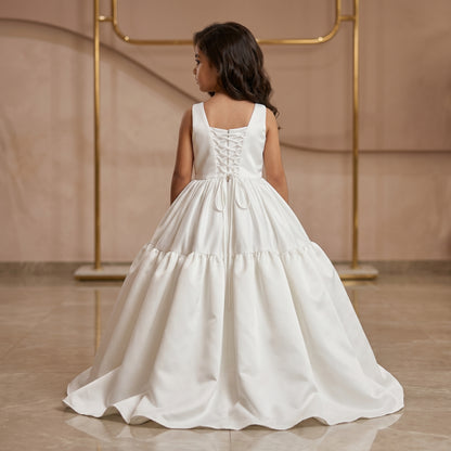 White Satin Corset Puff Ball