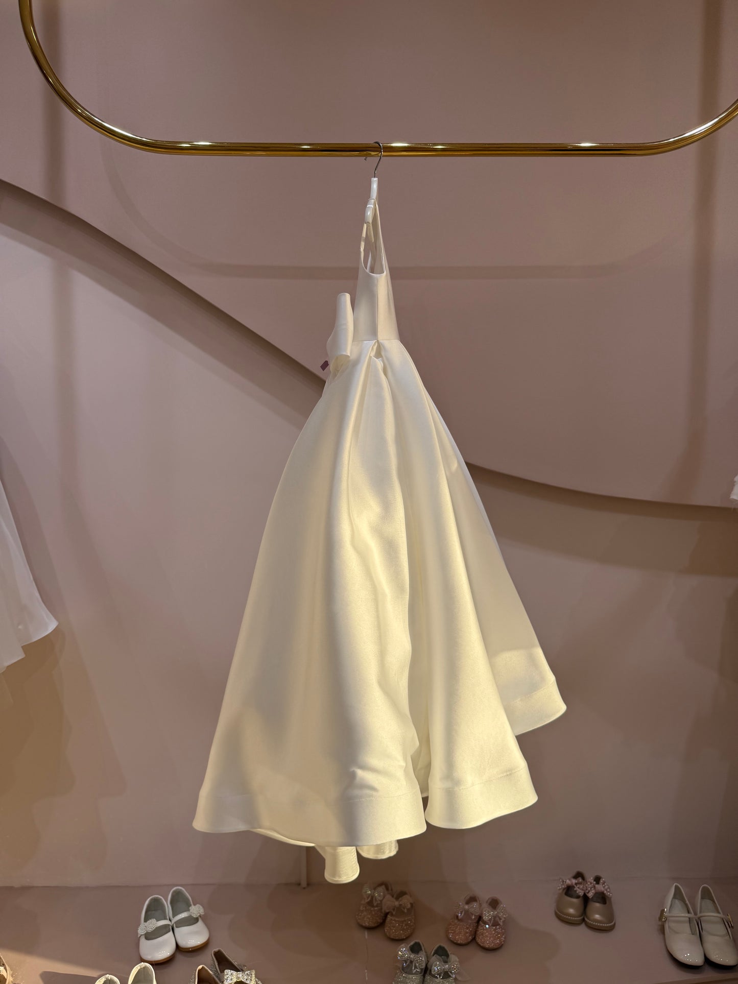 Classic Bow Back Satin Maxi Dress