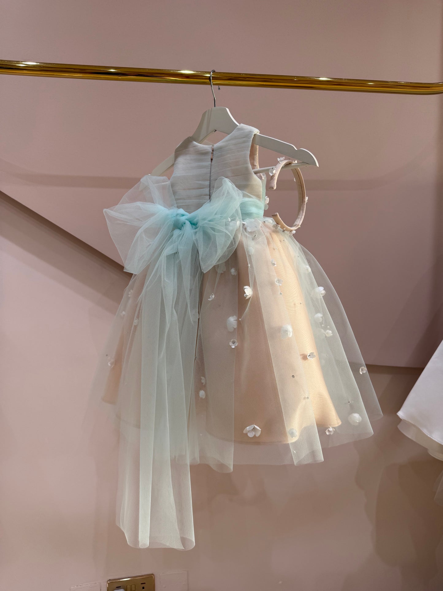 Aurora Ombre Floral Tulle Midi Dress