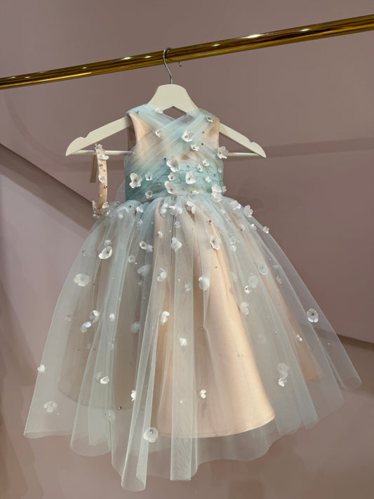 Aurora Ombre Floral Tulle Maxi Dress