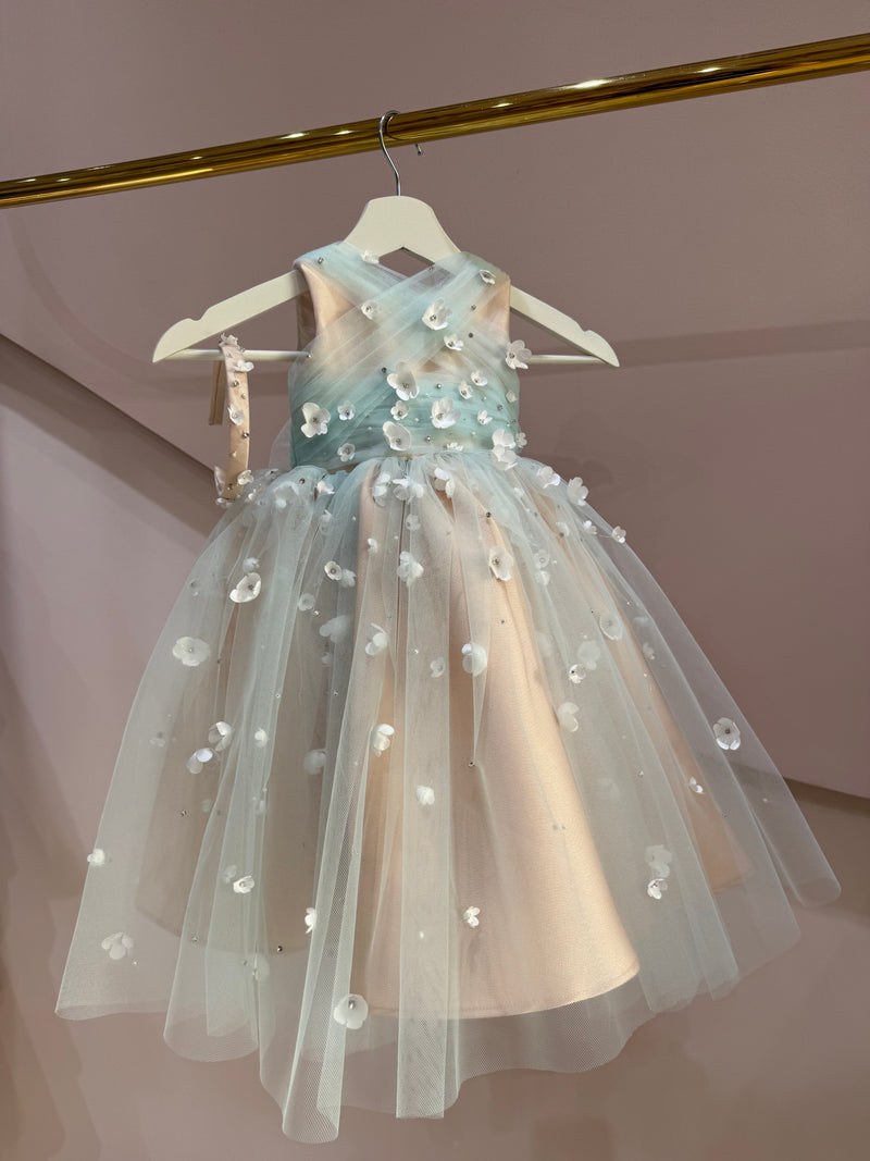 Aurora Ombre Floral Tulle Maxi Dress