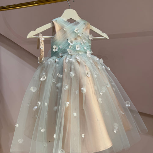 Aurora Ombre Floral Tulle Maxi Dress