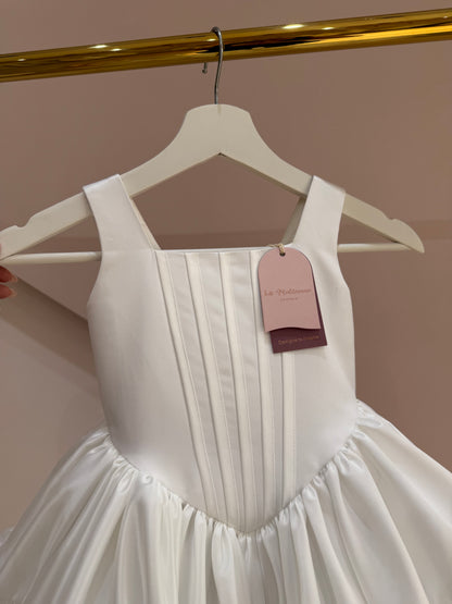 White Satin Corset Puff Ball