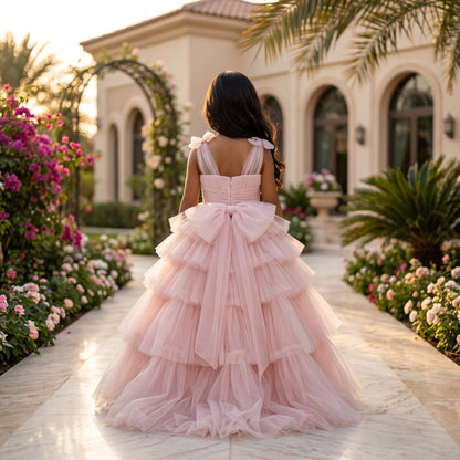 Ballerina Tulle Ruffled Maxi Dress