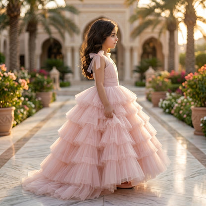 Ballerina Tulle Ruffled Maxi Dress