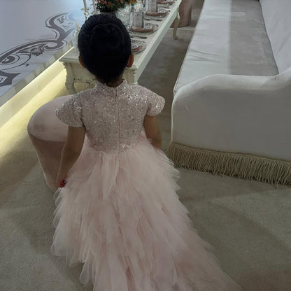 Elegant Pink Princess Dress with Soft Tulle
