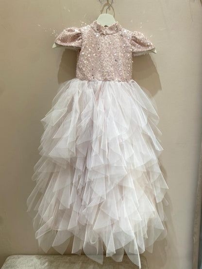 Elegant Pink Princess Dress with Soft Tulle