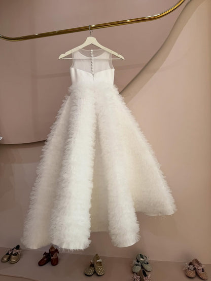 Luxury Feathered Princess Gown
